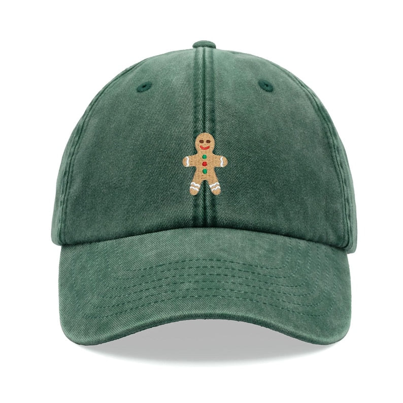 Gingerbread Man Baseball Cap Vintage Washed Unisex Dad Hat Low Profile Adjustable Faded Sports Sun Hiking Summer Holiday Christmas Baking 1760519563875.jpg