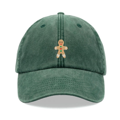 Gingerbread Man Baseball Cap Vintage Washed Unisex Dad Hat Low Profile Adjustable Faded Sports Sun Hiking Summer Holiday Christmas Baking 1760519563875.jpg
