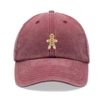 Gingerbread Man Baseball Cap Vintage Washed Unisex Dad Hat Low Profile Adjustable Faded Sports Sun Hiking Summer Holiday Christmas Baking 1760519563979.jpg