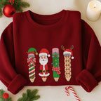 Merry Christmas Embroidered Sweatshirt Christmas Santa Reindeer Elves Pencil Embroidered Sweatshirt Christmas Teachers Hoodie Teachers Day Gift 1760521203653.jpg