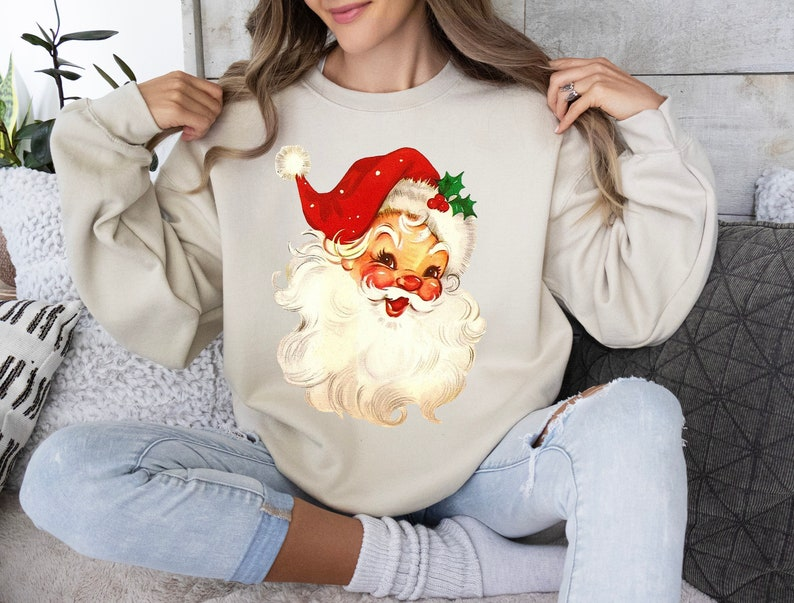 Retro Santa Sweatervintage Santa Christmas Sweatshirtretro Santa Claus Shirtwomens Christmas Teeholiday Clothing Womenchr Stmas Fam Ly 1760582224752.png