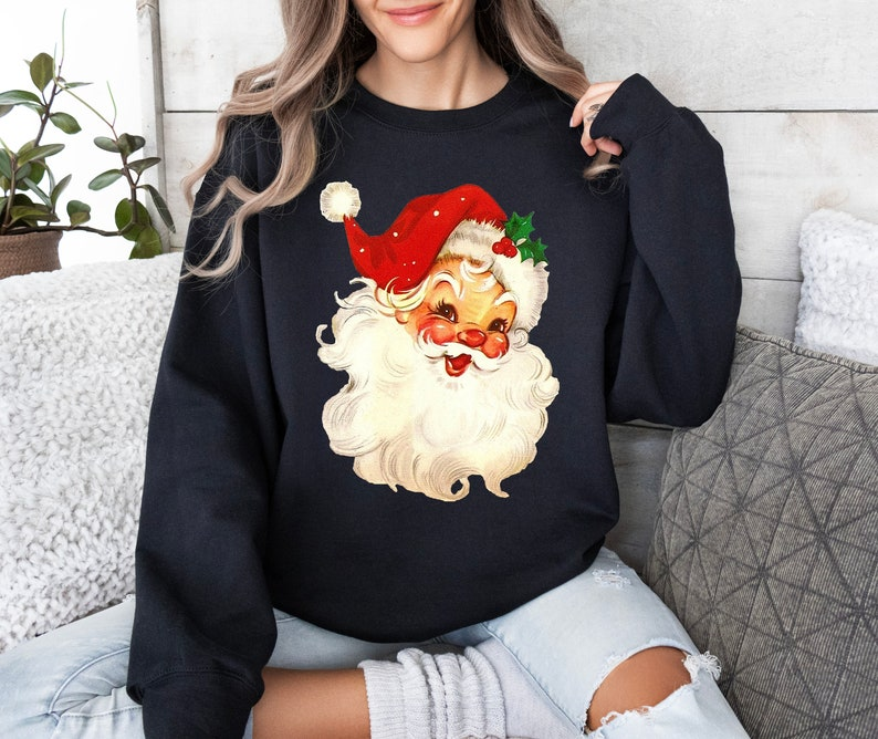 Retro Santa Sweatervintage Santa Christmas Sweatshirtretro Santa Claus Shirtwomens Christmas Teeholiday Clothing Womenchr Stmas Fam Ly 1760582225299.png