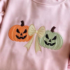 Coquette Bow Embroidered Pumpkins Sweatshirt Cozy Halloween Hoodie Jack O Lantern Sweatshirt Autumn Hoodie Cute Fall Sweatshirt 1760582285894.jpg
