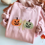 Coquette Bow Embroidered Pumpkins Sweatshirt Cozy Halloween Hoodie Jack O Lantern Sweatshirt Autumn Hoodie Cute Fall Sweatshirt 1760582285951.jpg