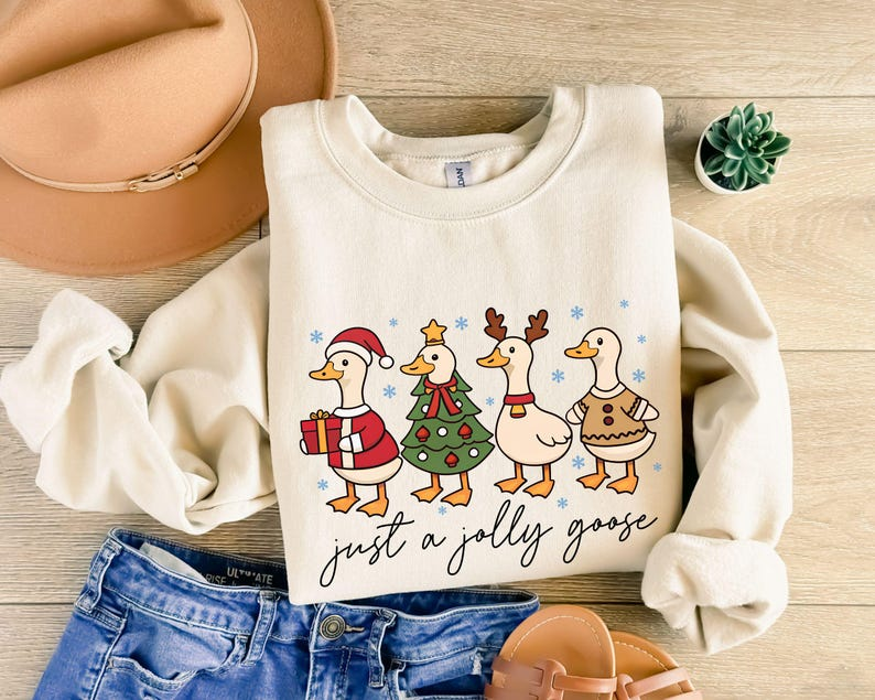 Just A Jolly Goose Shirt Christmas Goose Shirt Duck Christmas Shirt Funny Christmas Sweatshirt Cute Holiday Sweatshirt Xmas Gifts 1760582539550.png