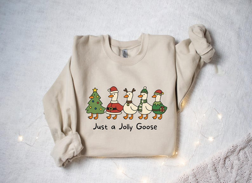 Funny Goose Shirt Just A Jolly Goose Shirt Christmas Goose Shirt Duck Christmas Shirt Funny Christmas Sweatshirt Cute Holiday Shirt 1760583802137.png