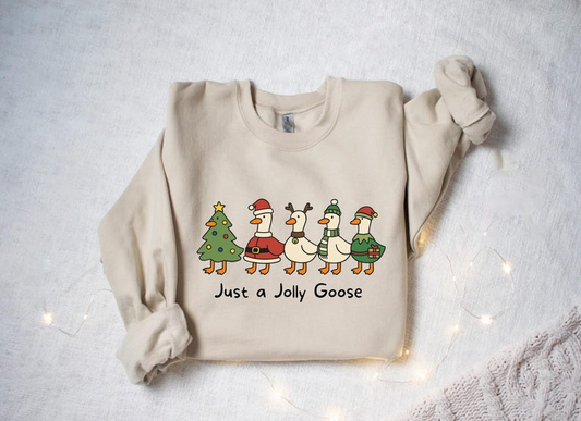 Funny Goose Shirt Just A Jolly Goose Shirt Christmas Goose Shirt Duck Christmas Shirt Funny Christmas Sweatshirt Cute Holiday Shirt 1760583802137.png