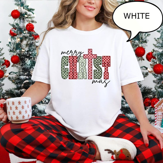 Comfort Colors Merry Christmas T Shirt Checkered Christmas Shirt Christian Xmas Shirt Christian Xmas Gift 1760584606504.png