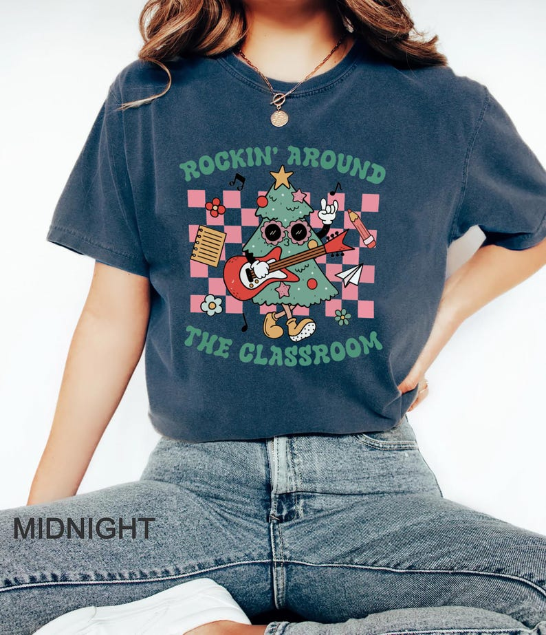 Rockin Around The Classroom Christmas Teacher Shirt Teacher Christmas Shirt Winter Teacher Shirt Holiday Teacher T Shirt 1760587884648.png