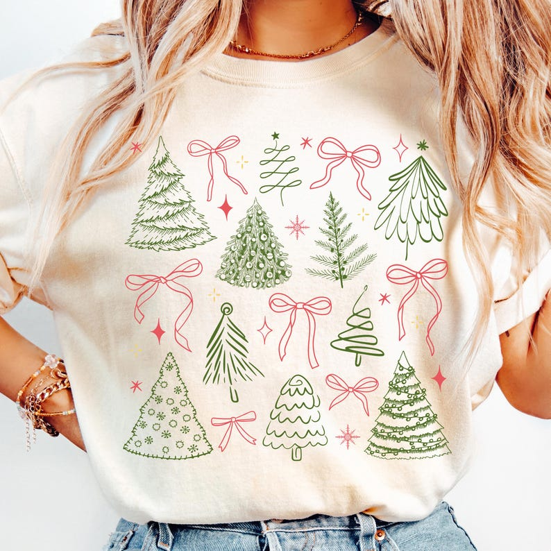 Preppy Christmas Tree Shirt Christmas Coquette Bow Shirt Vintage Christmas Shirt Classic Christmas Sublimation Merry Christmas Shirt 1760588178168.png