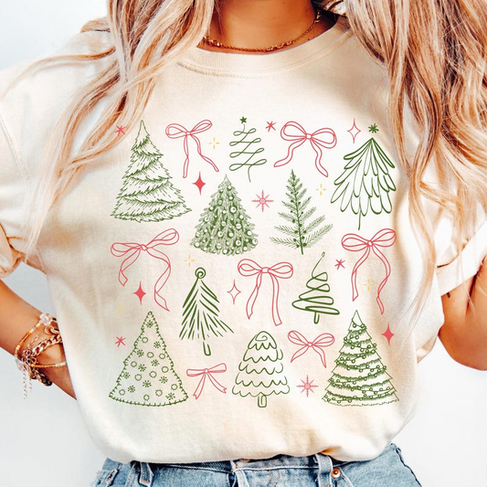 Preppy Christmas Tree Shirt Christmas Coquette Bow Shirt Vintage Christmas Shirt Classic Christmas Sublimation Merry Christmas Shirt 1760588178168.png