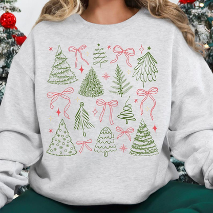 Preppy Christmas Tree Shirt Christmas Coquette Bow Shirt Vintage Christmas Shirt Classic Christmas Sublimation Merry Christmas Shirt 1760588178227.png