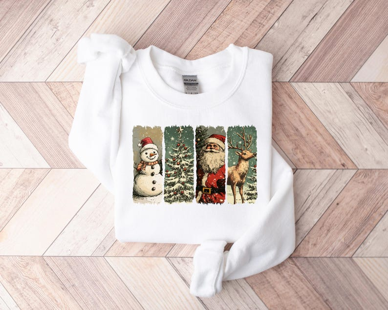 Retro Christmas Sweatshirt Vintage Christmas Shirt Santa Claus Shirt Christmas Snowman Shirt Christmas Tree Shirt Merry Christmas Shirt 1760589231262.png
