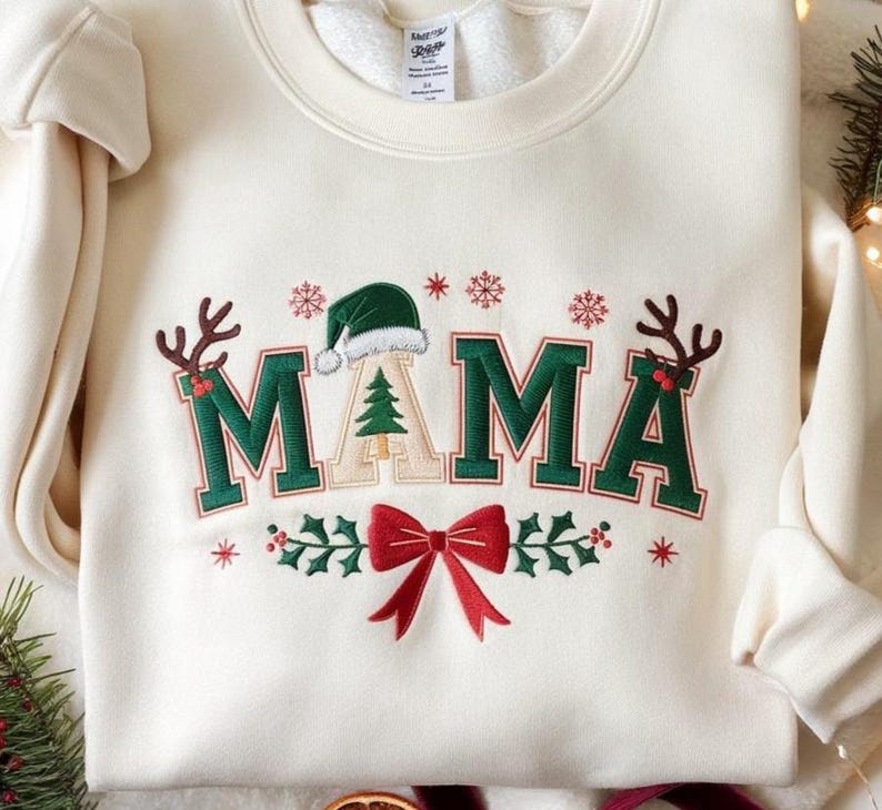 Embroidered Mama Christmas Sweatshirt Holiday Mom Sweater Cozy Xmas Mama Hoodie Mom Dad Xmas Matching Family Christmas Hoodie Coquette Mom 1760606605138.jpg