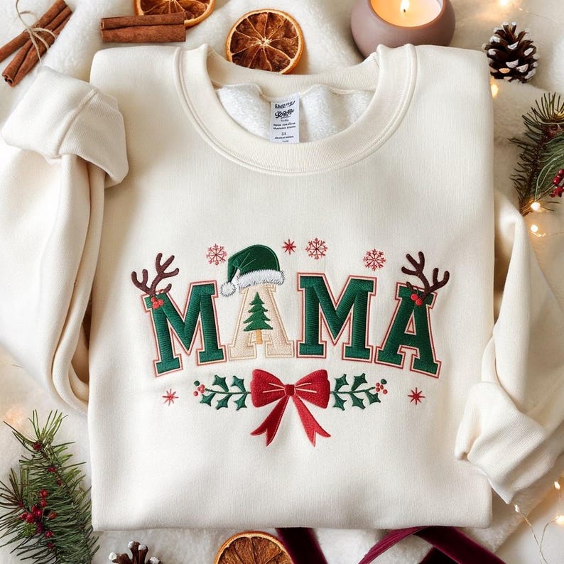 Embroidered Mama Christmas Sweatshirt Holiday Mom Sweater Cozy Xmas Mama Hoodie Mom Dad Xmas Matching Family Christmas Hoodie Coquette Mom 1760606605236.jpg