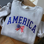 America Embroidered Sweatshirt 4th Of July Sweatshirt Usa Flag Bow Hoodie Patriotic Aesthetic Gift Independence Day Outfit 1760689684455.jpg