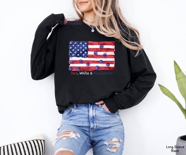 Red White  Blueberries Long Sleeve Shirt Charlie Kirk America Flag Shirt Charlie Kirk Freedom Shirt Charlie Kirk Shirt Usa Freedom 1760692155022.png
