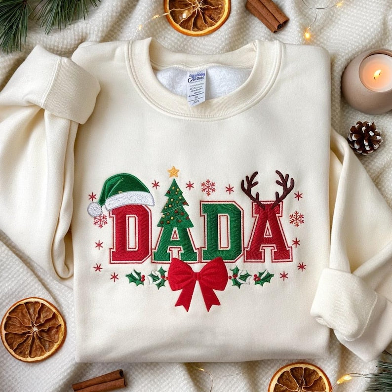 Embroidered Dada Christmas Sweatshirt Cute Dad Xmas Sweater Holiday Tree Embroidery Hoodie Family Matching Christmas Hoodie Xmas Gift 2025 1760695035683.jpg