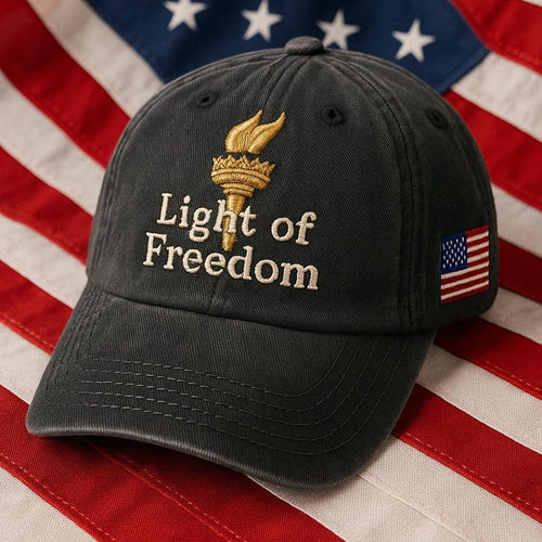 Light Of Freedom Embroidered Dad Cap Statue Of Liberty Torch Hat Patriotic Americana Cap Independence And Liberty Gift 1760761121073.jpg