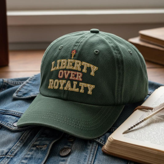 Liberty Over Royalty Embroidered Dad Cap Political Statement Hat Anti Monarchy Cap Patriotic American Gift Freedom Torch 1760762362487.jpg