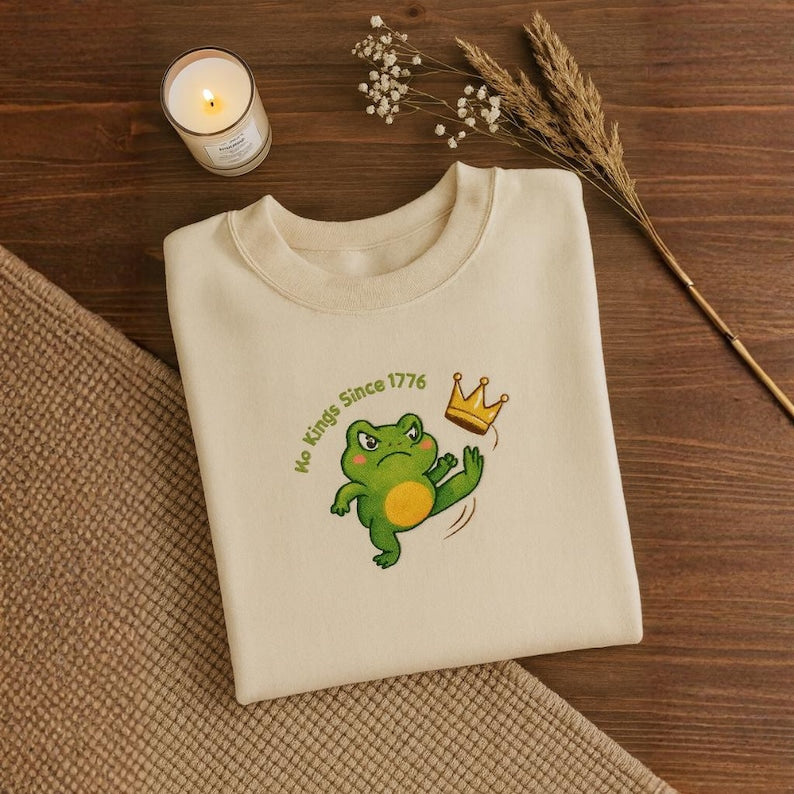 Embroidered No Kings Since 1776 Sweatshirt No Kings In America Sweater No Kings Hoodie Resist Sweatshirt Portland Frog Protest Resist Hoodie 1760936008028.jpg
