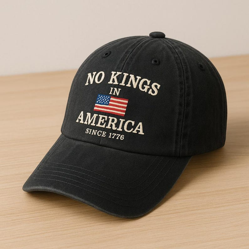 Embroidered No Kings In America Since 1776 Washed Hat Pro Democracy Cap Liberal Political Gift Anti Maga Patriotic Freedom Retro Cap 1760946382723.png
