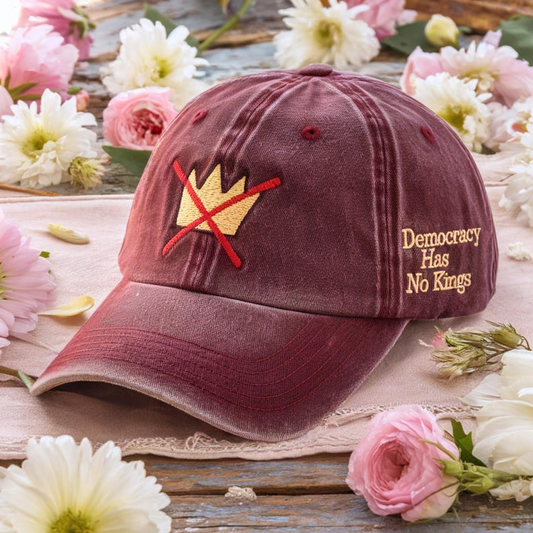 No Kings Protest Embroidered Hat Democracy Has No Kings Cap Anti Monarchy Cap Political Activism Hat Political Cap Anti Maga Hat 1760946469663.png