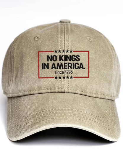 No Kings In America Print Baseball Cap America 1776 Vintage Classic Hat 4th Of July Unisex Gulf Hat Independence Day Cap Gift For D 1760946564729.png