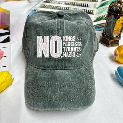 Embroidered America No Kings No Fascists No Tyrants No Nazia Anti Trump Hat Democracy Hat Protest Gift For Anti Maga Patriotic Hat 1760946939213.png