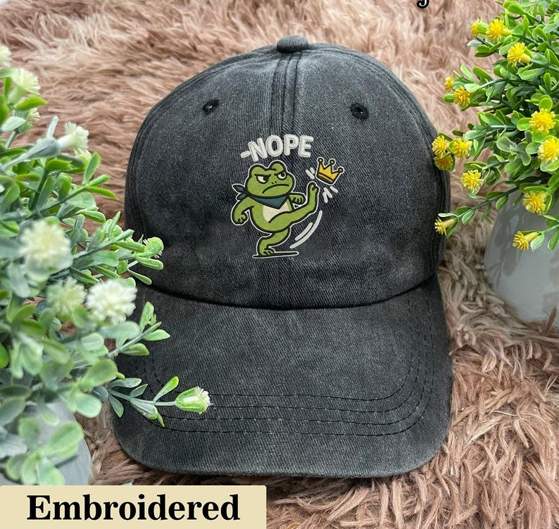 No Kings Day Embroidered Hat Portland Frog Protest Embrodiery Hat Anti Ice Cap Fdt Hat Resistance Embroidered Hat I Stand With Frog Hat 1760947215450.png