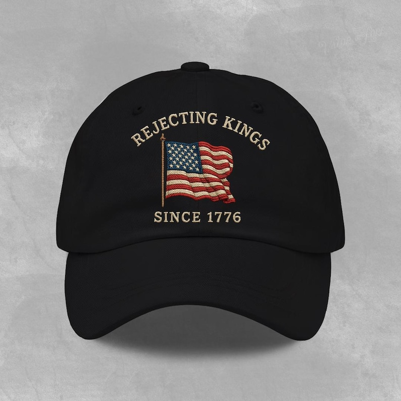 Embroidered Rejecting Kings Since 1776 Washed Cap Pro Democracy Cap Anti Authoritarianism  No Kings Cap Liberal Cap 4th Of July Gift 1760947348791.png