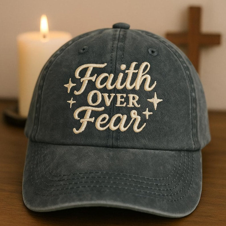 Faith Over Fear Embroidered Dad Hat Christian Dad Cap Religious Gift Faith Based Apparel Jesus Lover Hat Inspirational Gift 1761030054767.jpg