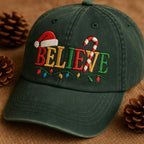Christmas Believe Embroidered Dad Hat Festive Candy Cane Santa Hat Wash Cap Holiday Light Embroidered Hat Xmas Gift Idea 1761035729993.jpg