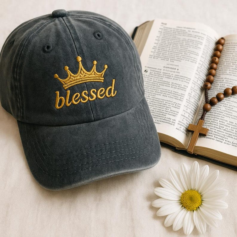 Blessed Embroidered Dad Hat Christian Cap Bible Verse Hat Vintage Washed Faith Cap Religious Embroidered Gift Christian Streetwear 1761104658292.jpg