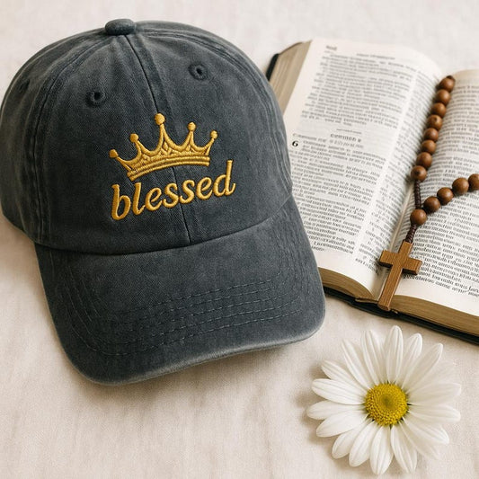 Blessed Embroidered Dad Hat Christian Cap Bible Verse Hat Vintage Washed Faith Cap Religious Embroidered Gift Christian Streetwear 1761104658292.jpg