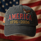 Embroidered America 1776 2026 Dad Hat Usa Patriotic Cap Anniversary Eagle Hat Veteran Military Gift 1761119463656.jpg