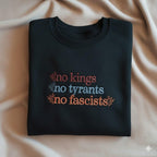 Embroidered No Kings In America Sweatshirt Anti Fascism Hoodie No Tyrants Sweatshirt Anti Trump Sweater Rejecting Kings Protest Hoodie 1761123532388.jpg