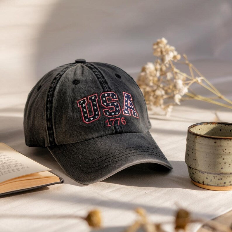 Embroidered Usa 1776 Washed Hat Hat Gift For Anti Maga Anti Trump Hat Democracy Embroidered Hat Protest Hat Patriotic Hat 1761126735916.jpg