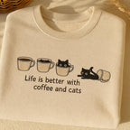 Life Is Better With Coffee And Cats Embroidered Sweatshirt Funny Cat Mom Hoodie Cat Lover Gift Coffee Lover Sweater Trendy Cat Outfit 1761192388240.jpg