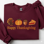 Happy Thanksgiving Embroidered Sweatshirt Fall Holiday Hoodie Thanksgiving Outfit Turkey Day Sweater Autumn Pumpkin Pie Gift 1761212935759.jpg