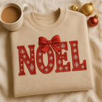 Embroidered Noel Sweatshirt Merry Christmas Sweater Festive Winter Hoodie Holiday Season Apparel Cute Xmas Gift For Her Noel Bow Hoodie 1761270876319.jpg