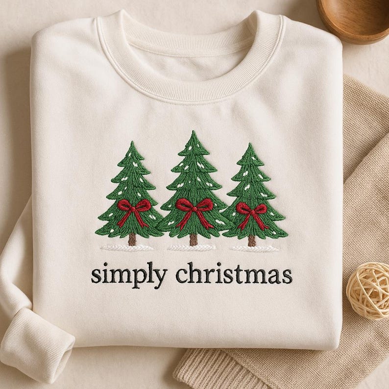 Simply Christmas Embroidered Tree Sweatshirt Minimalist Holiday Sweater Cozy Festive Pine Tree Hoodie Cute Xmas Gift 1761272920954.jpg
