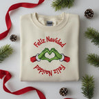 Embroidered Christmas Sweater Feliz Navidad Heart Hands Hoodie Green Grinchmas Inspired Sweatshirt Xmas Gift Idea 1761274634280.jpg