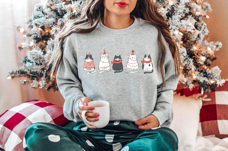 Cute Cat Christmas Sweatshirt Cat Lover Gift For Christmas Womens Christmas Sweatshirt Holiday Sweatshirt Cat Mommy Shirt Winter Shirt 1761292817522.jpg