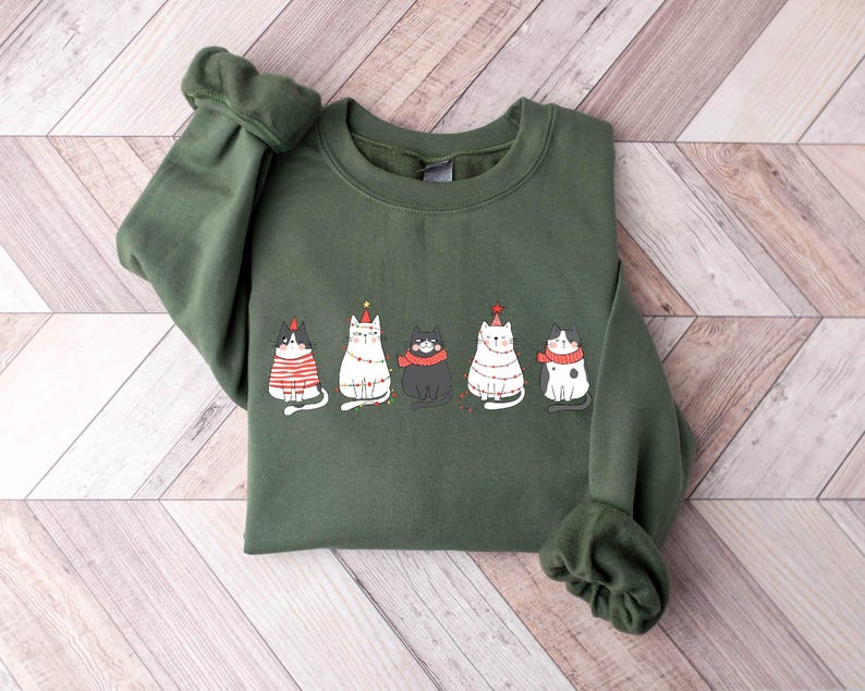 Cute Cat Christmas Sweatshirt Cat Lover Gift For Christmas Womens Christmas Sweatshirt Holiday Sweatshirt Cat Mommy Shirt Winter Shirt 1761292817662.jpg