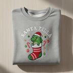 Christmas Dino Embroidered Sweatshirt Cute Monster In Stocking Hoodie Funny Holiday Lizard Gift Santa Dinosaur Hoodie 1761293213176.jpg
