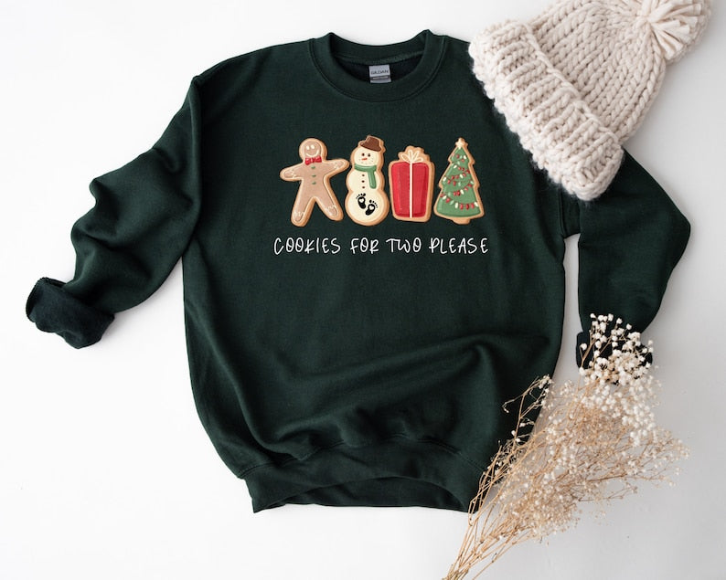 Christmas Cookies For Two Please Pregnancy Announcement Christmas Sweatshirt Pregnancy Reveal Christmas Sweater Maternity Christmas Shirt 1761294913924.jpg