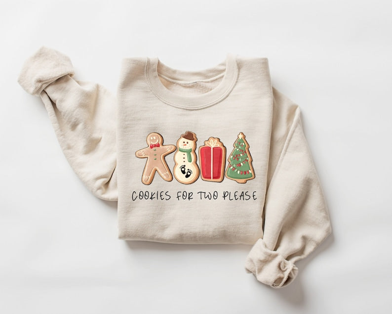 Christmas Cookies For Two Please Pregnancy Announcement Christmas Sweatshirt Pregnancy Reveal Christmas Sweater Maternity Christmas Shirt 1761294913934.jpg