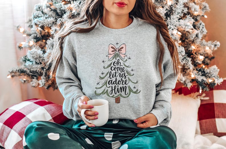Oh Come Let Us Adore Him Sweatshirt Christian Christmas Shirt Religious Holiday Sweater Faith Based Xmas Tee Jesus Birthday Shirt 1761295679354.jpg