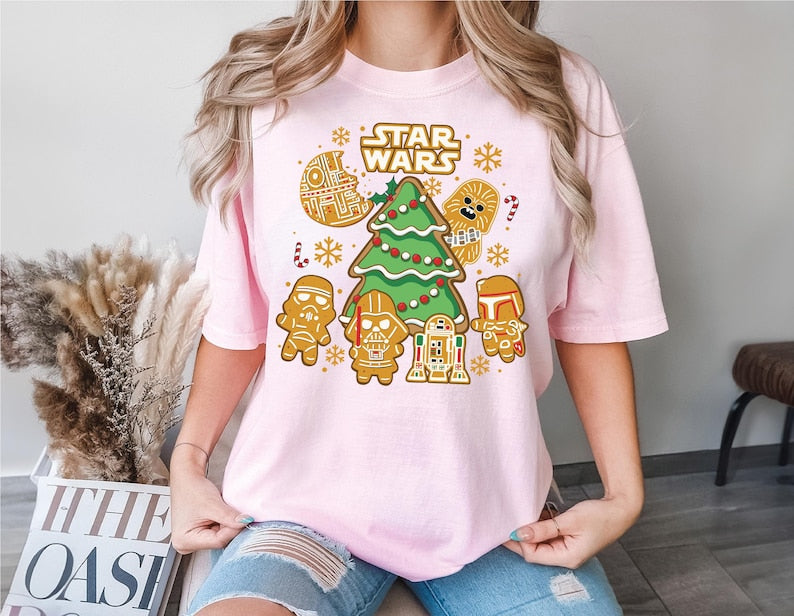Star Wars Gingerbread Christmas Shirt Darth Vader Xmas Tree Tee Mandalorian Gingerbread Xmas Shirt Chewbacca Christmas Sweatshirt 1761296471578.jpg